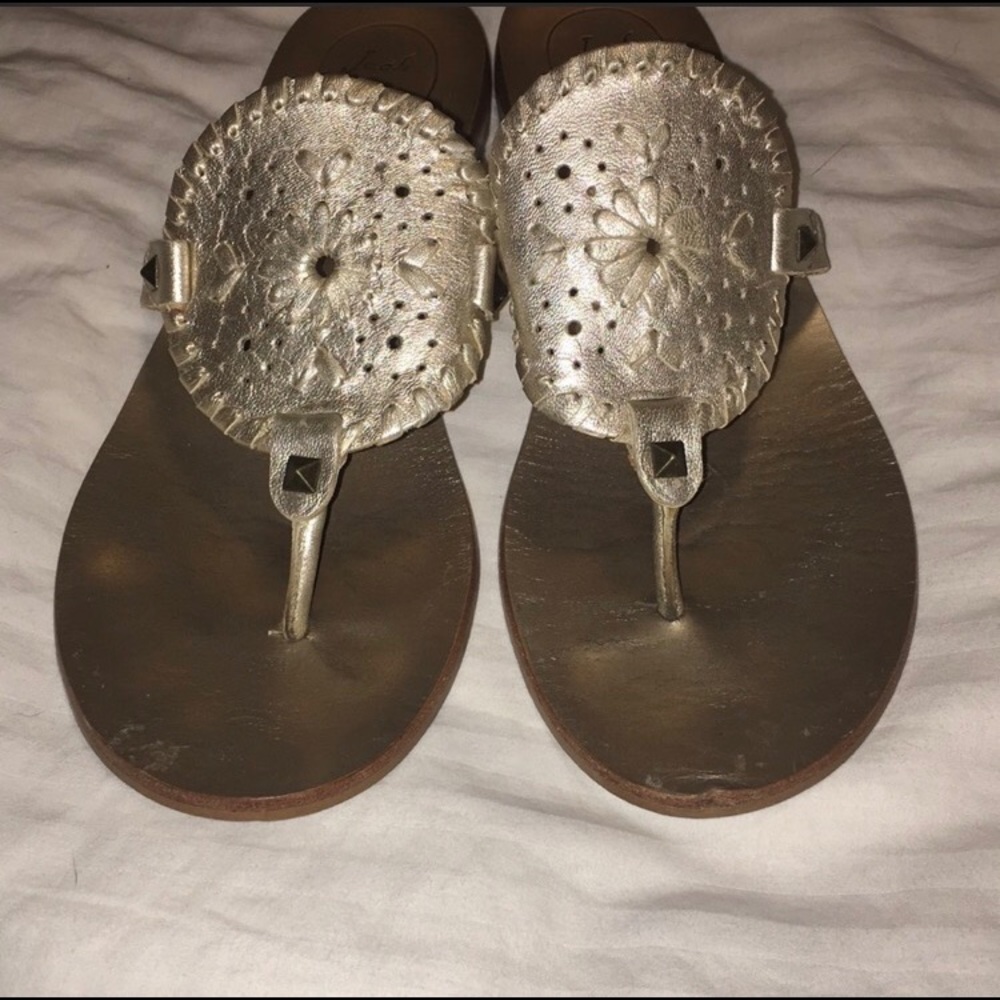 Jack Rogers-Gold medallion , size 10